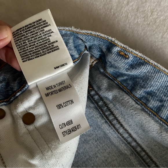 Agolde High Rise Light Blue Cut Off Denim Jean Shorts Size 25 new photos at end - Picture 7 of 16